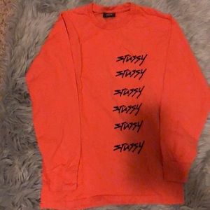 Neon salmon Stussy shirt